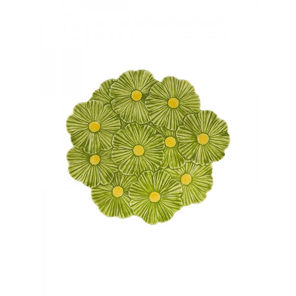 Bordallo Pinheiro-Maria Flor Yeşil Papatya Supla Tabak 37cm