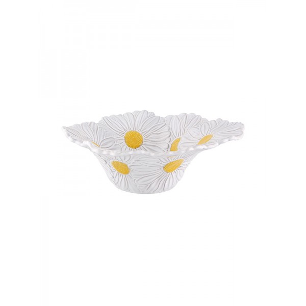 Bordallo Pinheiro-Maria Flor Beyaz Papatya Servis Kase 27cm
